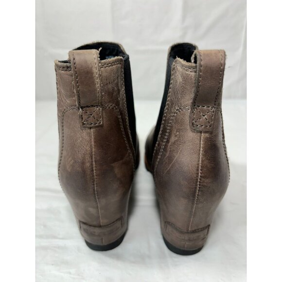 SOREL Lea Wedge Brown Waterproof Leather Boots Size 6.5 - Picture 3 of 12